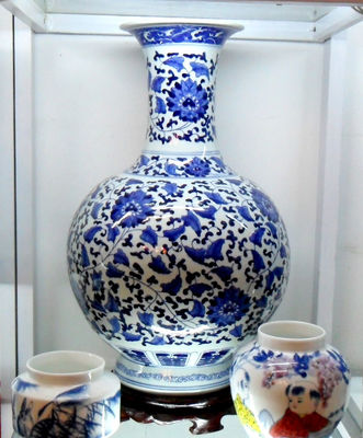 景德镇精品瓷器 艺术品收藏 仿古花瓶 赏瓶 青花缠枝莲|一淘网优惠购|购就省钱